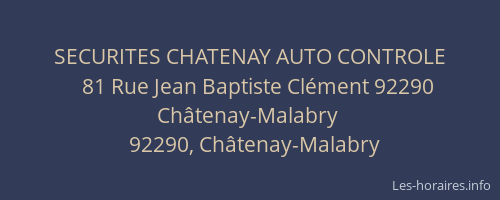 SECURITES CHATENAY AUTO CONTROLE