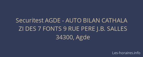 Securitest AGDE - AUTO BILAN CATHALA