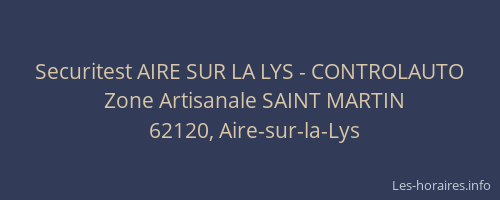 Securitest AIRE SUR LA LYS - CONTROLAUTO