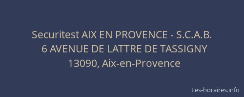 Securitest AIX EN PROVENCE - S.C.A.B.