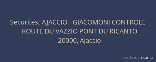 Securitest AJACCIO - GIACOMONI CONTROLE