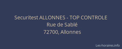 Securitest ALLONNES - TOP CONTROLE