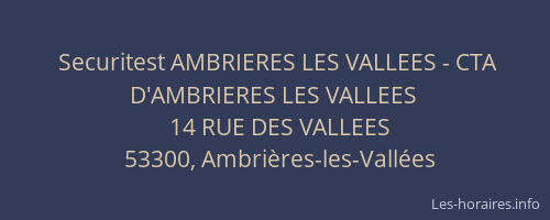 Securitest AMBRIERES LES VALLEES - CTA D'AMBRIERES LES VALLEES
