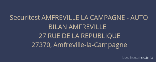 Securitest AMFREVILLE LA CAMPAGNE - AUTO BILAN AMFREVILLE