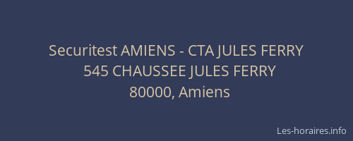 Securitest AMIENS - CTA JULES FERRY