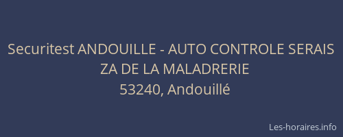 Securitest ANDOUILLE - AUTO CONTROLE SERAIS