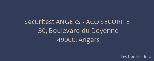 Securitest ANGERS - ACO SECURITE