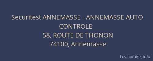Securitest ANNEMASSE - ANNEMASSE AUTO CONTROLE