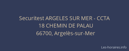 Securitest ARGELES SUR MER - CCTA