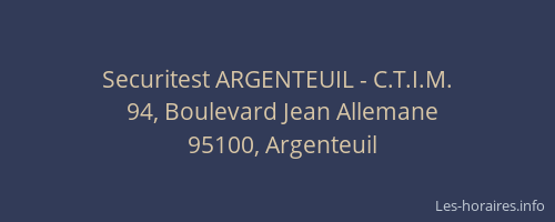 Securitest ARGENTEUIL - C.T.I.M.