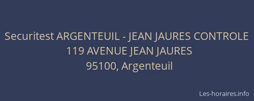 Securitest ARGENTEUIL - JEAN JAURES CONTROLE
