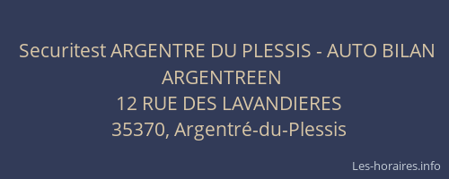 Securitest ARGENTRE DU PLESSIS - AUTO BILAN ARGENTREEN