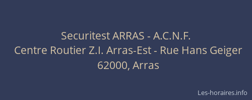 Securitest ARRAS - A.C.N.F.