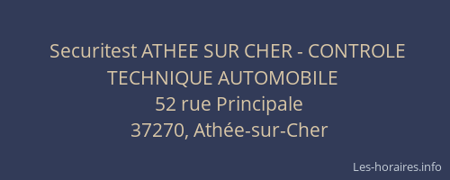 Securitest ATHEE SUR CHER - CONTROLE TECHNIQUE AUTOMOBILE