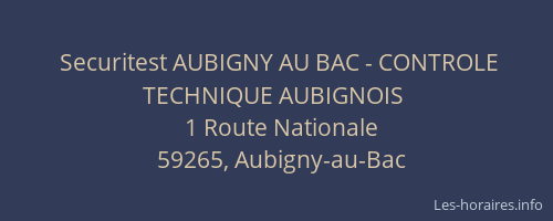 Securitest AUBIGNY AU BAC - CONTROLE TECHNIQUE AUBIGNOIS