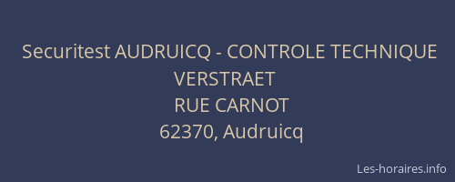 Securitest AUDRUICQ - CONTROLE TECHNIQUE VERSTRAET