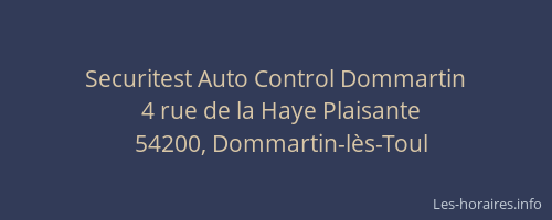 Securitest Auto Control Dommartin
