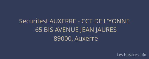 Securitest AUXERRE - CCT DE L'YONNE