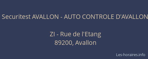 Securitest AVALLON - AUTO CONTROLE D'AVALLON