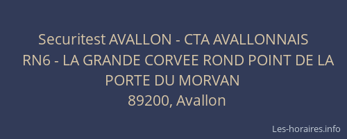 Securitest AVALLON - CTA AVALLONNAIS