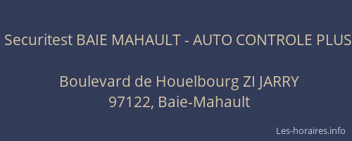 Securitest BAIE MAHAULT - AUTO CONTROLE PLUS