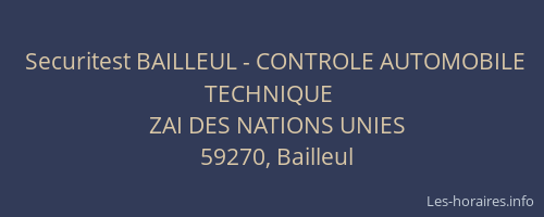 Securitest BAILLEUL - CONTROLE AUTOMOBILE TECHNIQUE