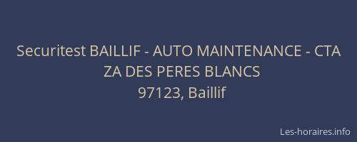 Securitest BAILLIF - AUTO MAINTENANCE - CTA