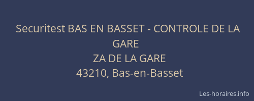 Securitest BAS EN BASSET - CONTROLE DE LA GARE