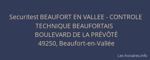 Securitest BEAUFORT EN VALLEE - CONTROLE TECHNIQUE BEAUFORTAIS