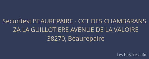 Securitest BEAUREPAIRE - CCT DES CHAMBARANS