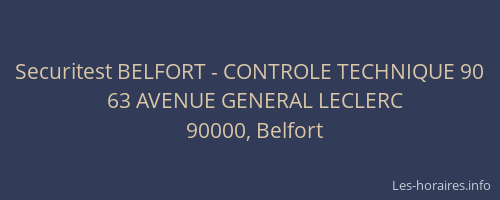 Securitest BELFORT - CONTROLE TECHNIQUE 90