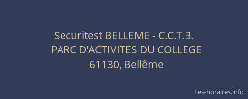 Securitest BELLEME - C.C.T.B.