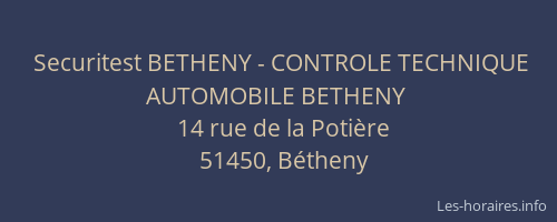 Securitest BETHENY - CONTROLE TECHNIQUE AUTOMOBILE BETHENY