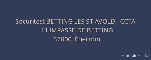 Securitest BETTING LES ST AVOLD - CCTA