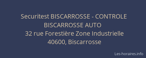 Securitest BISCARROSSE - CONTROLE BISCARROSSE AUTO