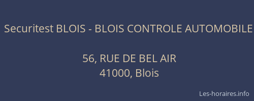 Securitest BLOIS - BLOIS CONTROLE AUTOMOBILE