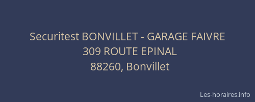 Securitest BONVILLET - GARAGE FAIVRE