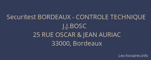 Securitest BORDEAUX - CONTROLE TECHNIQUE J.J.BOSC