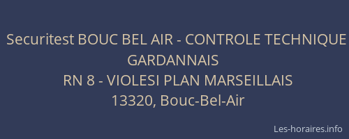 Securitest BOUC BEL AIR - CONTROLE TECHNIQUE GARDANNAIS