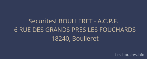 Securitest BOULLERET - A.C.P.F.