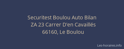 Securitest Boulou Auto Bilan