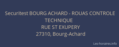 Securitest BOURG ACHARD - ROUAS CONTROLE TECHNIQUE