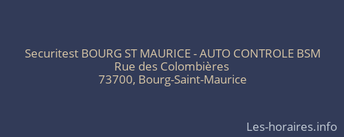 Securitest BOURG ST MAURICE - AUTO CONTROLE BSM