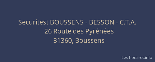 Securitest BOUSSENS - BESSON - C.T.A.