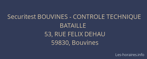 Securitest BOUVINES - CONTROLE TECHNIQUE BATAILLE