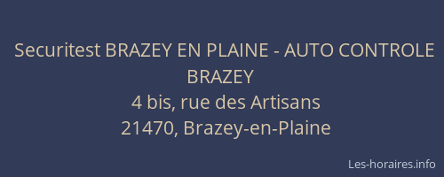 Securitest BRAZEY EN PLAINE - AUTO CONTROLE BRAZEY