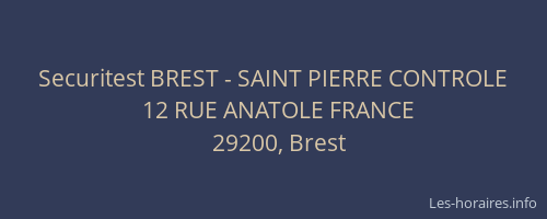 Securitest BREST - SAINT PIERRE CONTROLE