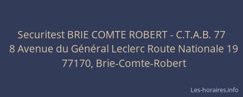 Securitest BRIE COMTE ROBERT - C.T.A.B. 77