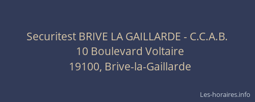 Securitest BRIVE LA GAILLARDE - C.C.A.B.