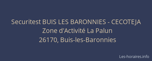 Securitest BUIS LES BARONNIES - CECOTEJA
